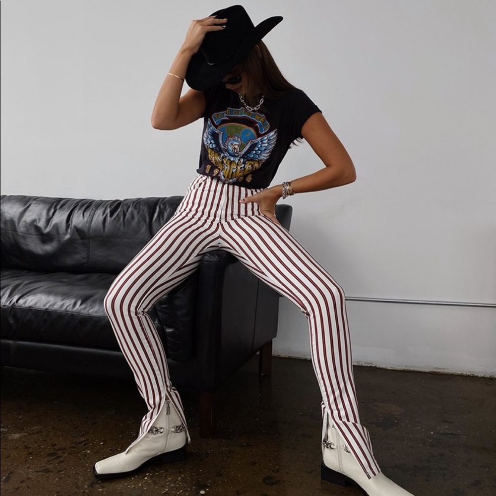 Weworewhat stiletto slit jean “Rocker Stripe”